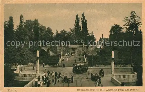 Strassenbahn Erfurt Bahnhofsbruecke Stadtpark  