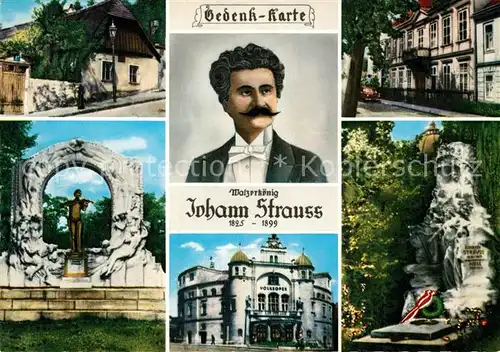 Strauss_Johann Gedenkkarte Landhaus Salsmannsdorf Denkmal Volksoper  
