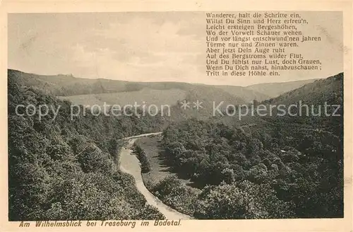 Treseburg_Harz Landschaftspanorama Bodetal Wilhelmsblick Gedicht Treseburg Harz