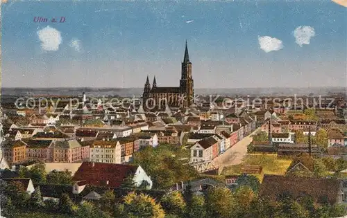 Ulm_Donau Stadtpanorama mit Ulmer Muenster Ulm_Donau