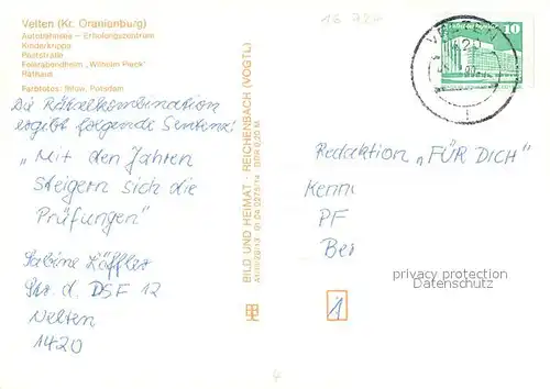 Velten Strand Kindergarten Wohnhaus Feierabendheim Wilhelm Pieck Rathaus Velten