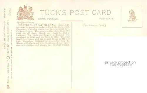 Verlag_Tucks_Oilette_Nr. 6499 Canterbury Cathedral  
