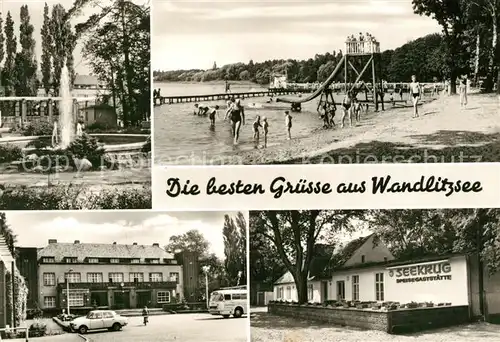 Wandlitz Brunnen Strandpartie Seekrug Speisegaststaette Wandlitz