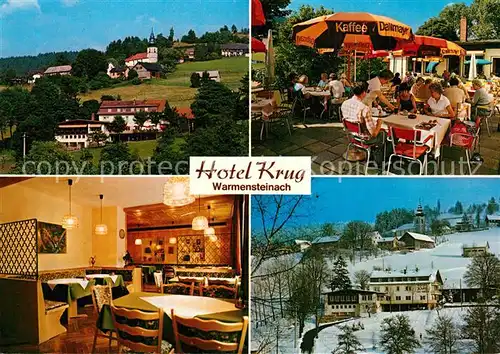 Warmensteinach Hotel Krug Gaststube Gartenwirtschaft Panorama Warmensteinach