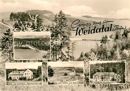 Weidatal_Auma Talsperre Bermichsmuehle HOG Ferienheim Hammermuehle  Weidatal Auma