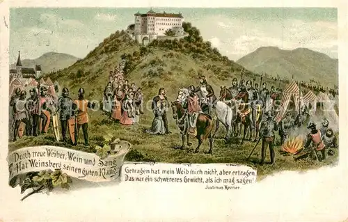 Weinsberg Schloss Reiter Durch treue Weiber Wein und Sang Weinsberg