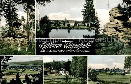 Weissenstadt Teich Felsen Panorama Teilansichten Weissenstadt