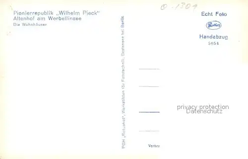 Werbellinsee Altenhof Pionierrepublik Wilhelm Pieck Wohnhaeuser Werbellinsee Altenhof
