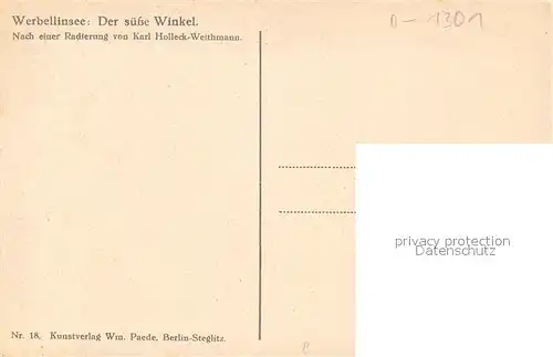 Werbellinsee Altenhof Der suesse Winkel Radierung Werbellinsee Altenhof