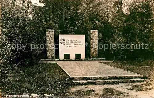 Werbellinsee Altenhof Pionierrepublik Wilhelm Pieck Thaelmann Ehrenhain im Maerchenwald Werbellinsee Altenhof