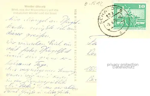 Werder_Havel Blick von der Wachtelburg auf Potsdamer Strasse und Insel Werder Havel