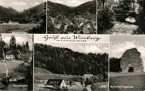 Wirsberg Schwimmbad Total Schorgastbruecke Grundmuehle Kreisjugenheim Ruine Heilingskirche Wirsberg