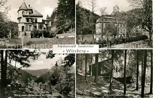 Wirsberg Frankenwald Sanatorium Blick vom Adlerstein ins Kossertal Waldliegehalle Wirsberg
