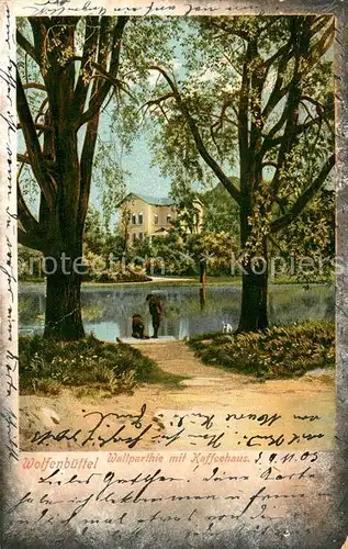 Wolfenbuettel Wallparthie mit Kaffeehaus Wolfenbuettel