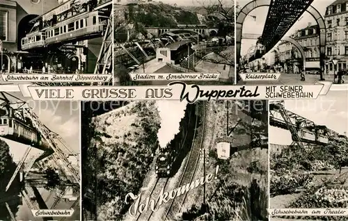 Wuppertal Schwebahn Bahnhof Doeppersberg Stadion Sonnborner Bruecke Wuppertal