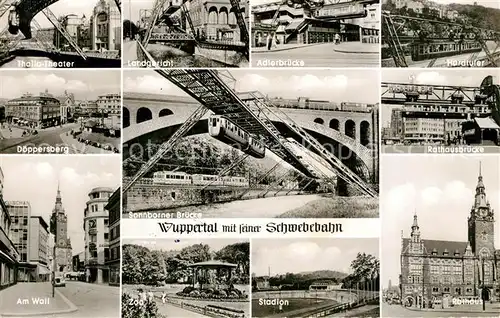 Wuppertal Schwebebahn Stadion Rathausbruecke Adlerbruecke Landgericht Wuppertal