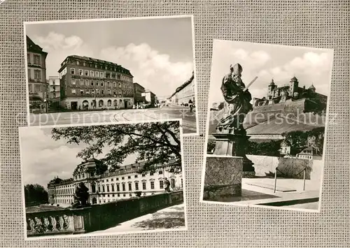 Wuerzburg Hotel Wuerzburger Hof Barbarossaplatz Statue Schloss Wuerzburg