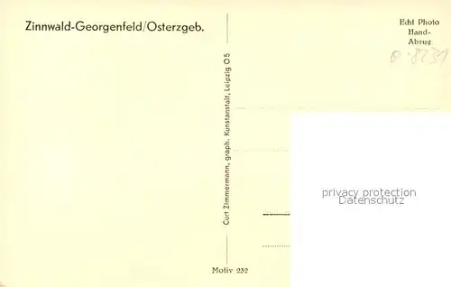 Zinnwald Georgenfeld Panorama Viehweide Kuh Bus Handabzug Zinnwald Georgenfeld