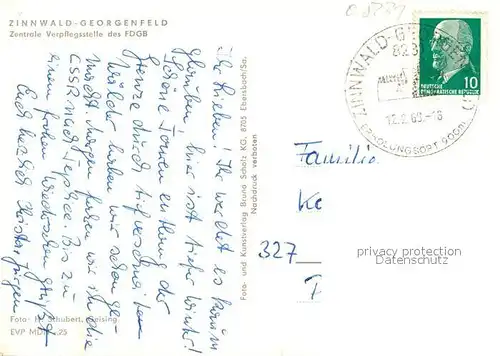 Zinnwald Georgenfeld Zentrale Verpflegsstelle des FDGB Winterlandschaft Zinnwald Georgenfeld