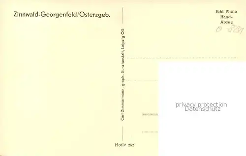 Zinnwald Georgenfeld Panorama Handabzug Zinnwald Georgenfeld