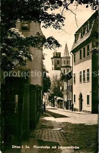 Zittau Pfarrstrasse mit Johanniskirche Zittau