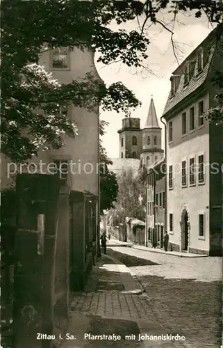 Zittau Pfarrstrasse mit Johanniskirche Zittau