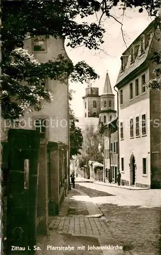 Zittau Pfarrstrasse mit Johanniskirche Zittau