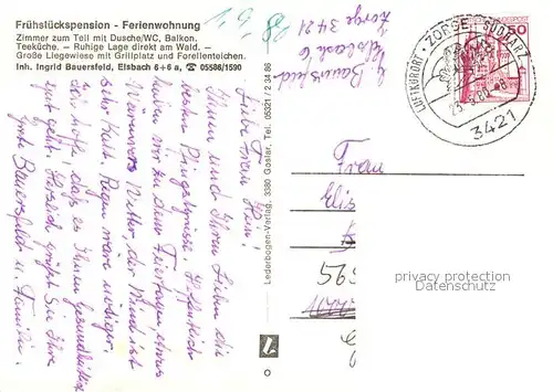 Zorge Pension Garni Im Elsbachtal Zorge