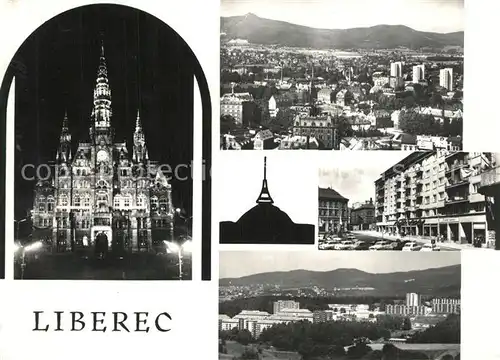 AK / Ansichtskarte Liberec Kirche Panorama Ortspartie Liberec