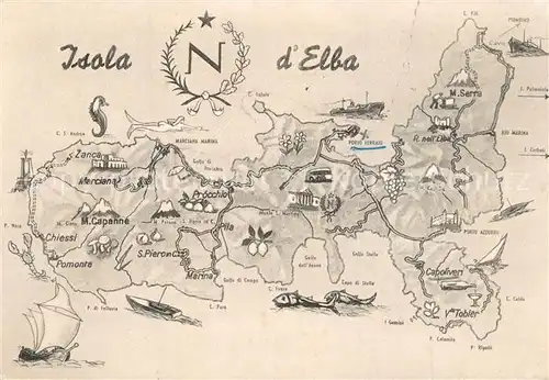 AK / Ansichtskarte Isola_d_Elba Inselkarte Isola_d_Elba