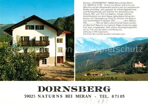 AK / Ansichtskarte Naturns_Merano Pension Dornsberg Panorama Naturns Merano