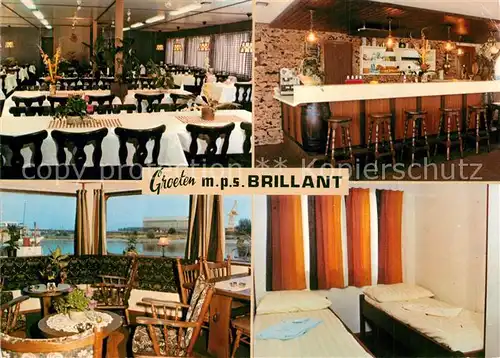 AK / Ansichtskarte Niederlande MPS Brillant Passagierschiff Gastraeume Bar Kabine Niederlande