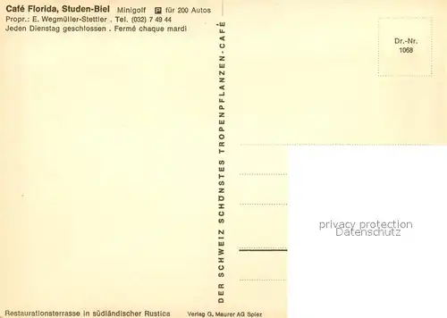 AK / Ansichtskarte Studen_BE Cafe Florida Studen_BE