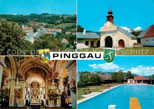 AK / Ansichtskarte Pinggau Panorama Wallfahrtskirche Inneres Schwimmbad Pinggau