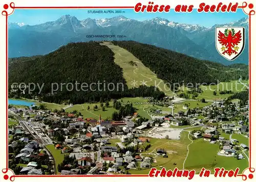 AK / Ansichtskarte Seefeld_Tirol Fliegeraufnahme mit Stubaier Alpen Seefeld Tirol