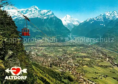 AK / Ansichtskarte Altdorf_UR Panorama mit Seilbahn Altdorf_UR