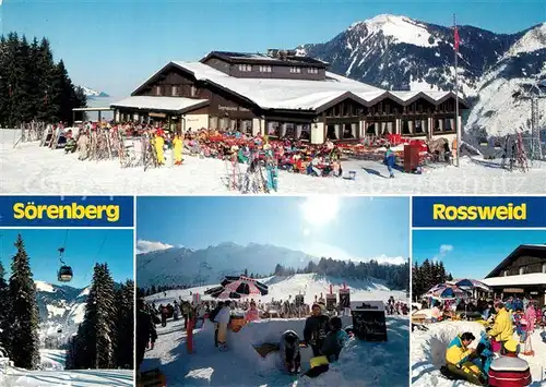 AK / Ansichtskarte Soerenberg_LU Bergrestaurant Rossweid Terrasse Seilbahn Panorama Soerenberg LU