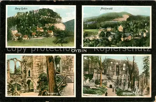 AK / Ansichtskarte Oybin Berg Oybin Kloster Ruine Kreuzgang Kirchhof Hochwald Zittauer Gebirge Oybin
