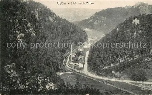 AK / Ansichtskarte Oybin Landschaftspanorama Blick nach Zittau Zittauer Gebirge Oybin