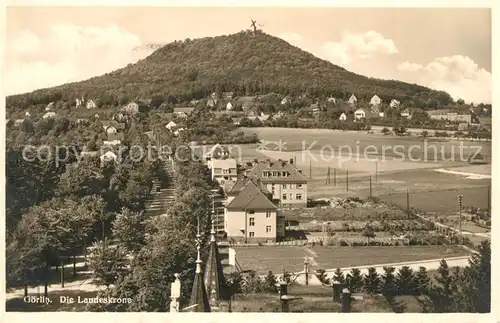 AK / Ansichtskarte Goerlitz_Sachsen Panorama mit Blick zur Landeskrone Wahrzeichen Silesia Karte Nr. 5481 Goerlitz Sachsen