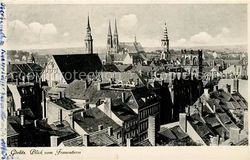 AK / Ansichtskarte Goerlitz_Sachsen Stadtpanorama Blick vom Frauenturm Goerlitz Sachsen