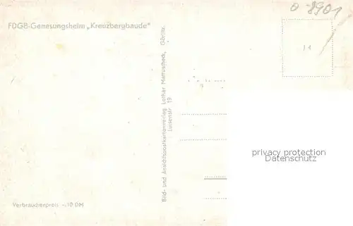 AK / Ansichtskarte Jauernick Buschbach FDGB Genesungsheim Kreuzbergbaude Jauernick Buschbach