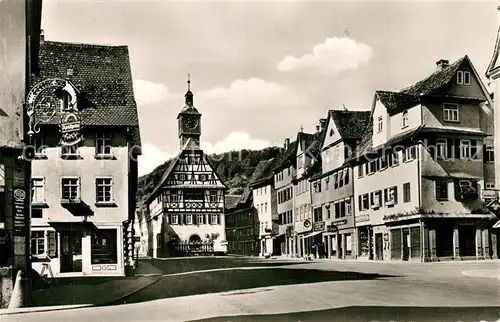 AK / Ansichtskarte Kuenzelsau Motiv Altstadt mit Rathaus Fachwerkhaus Kuenzelsau
