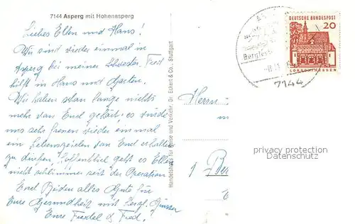 AK / Ansichtskarte Asperg Landschaftspanorama mit Festung Hohenasperg Asperg