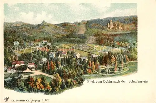 AK / Ansichtskarte Oybin Panorama Blick nach dem Scharfenstein Zittauer Gebirge Oybin