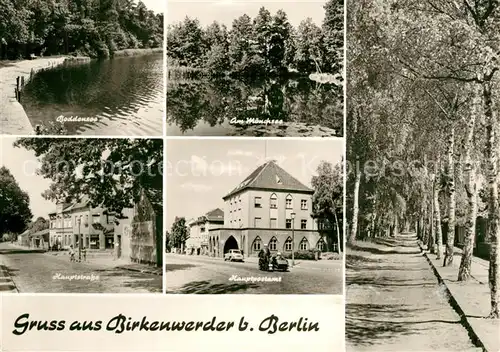 AK / Ansichtskarte Birkenwerder Boddensee Moenchsee Birkenallee Postamt Hauptstrasse Birkenwerder