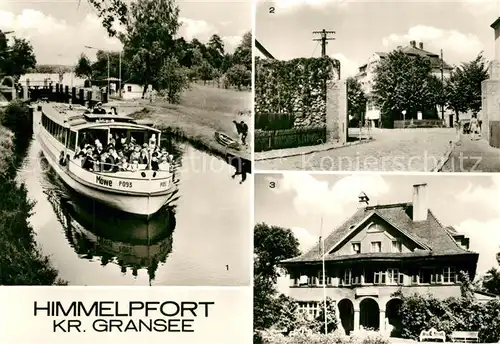 AK / Ansichtskarte Himmelpfort Fahrgastschiff Schleuse Stadtmauer FDGB Erholungsheim Werner Schaumann Himmelpfort