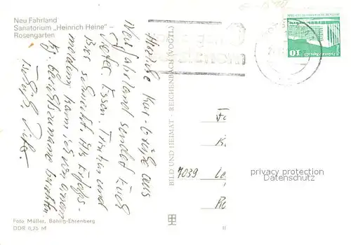 AK / Ansichtskarte Neu_Fahrland Sanatorium Heinrich Heine Rosengarten Neu_Fahrland
