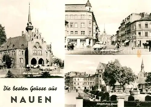 AK / Ansichtskarte Nauen_Havelland Rat der Stadt Berliner Strasse Sowjetisches Ehrenmal Nauen_Havelland