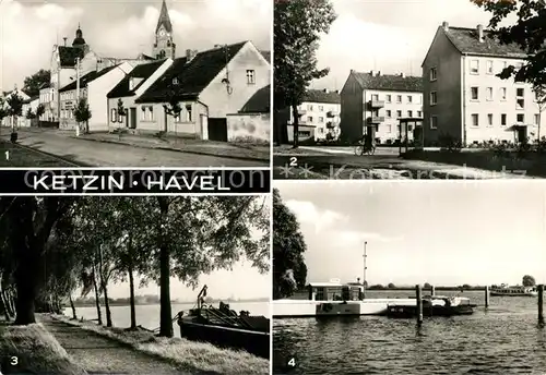 AK / Ansichtskarte Ketzin Ernst Thaelmann Strasse Neubauten Uferpromenade Havel Faehre Ketzin